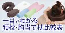 一目でわかる顔枕・胸当て枕比較表