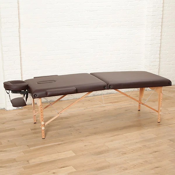 木製 折りたたみ マッサージベッド (有孔) 長さ185×幅70×高さ51～83cm 