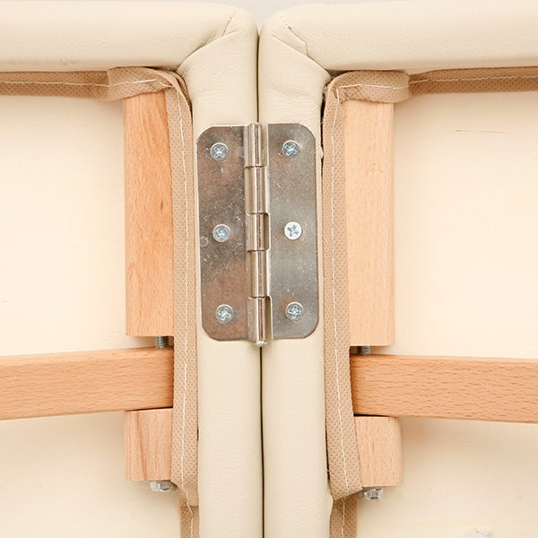 低反発 折りたたみ リクライニングべッド (木製)(有孔) バニラ 長さ185×幅70×高さ53～85cm