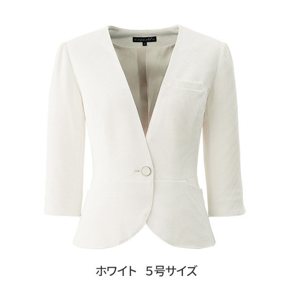 [ラ・ボーテ] ジャケット リップルニット 86550 ホワイト 5号サイズ