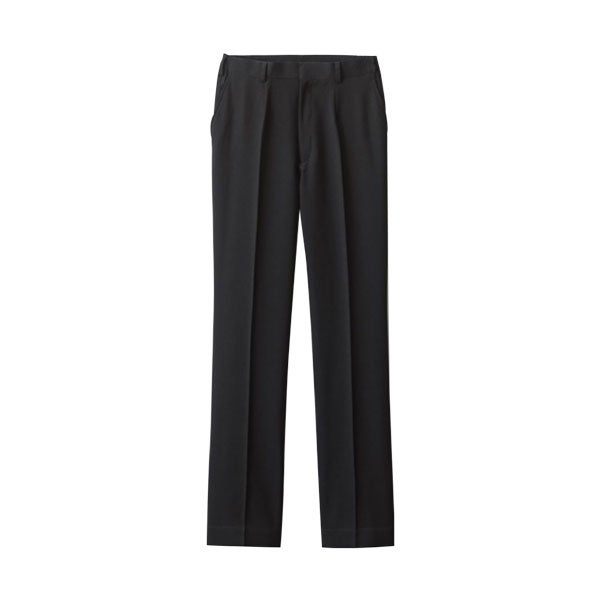 ＜BON UNI＞裾上げ機能付き男女兼用パンツ スリムタイプ 黒 (サイズを選択してください）