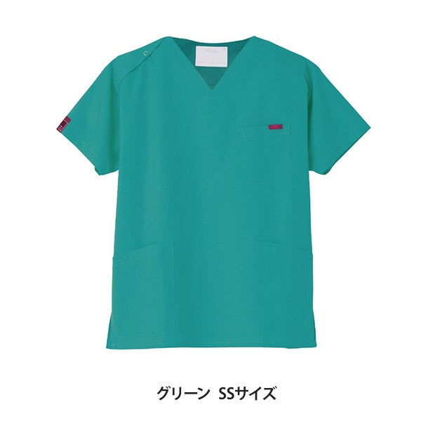 ＜FOLK＞ スクラブ (PANTONE) 7000SC 男女兼用 グリーン SSサイズ