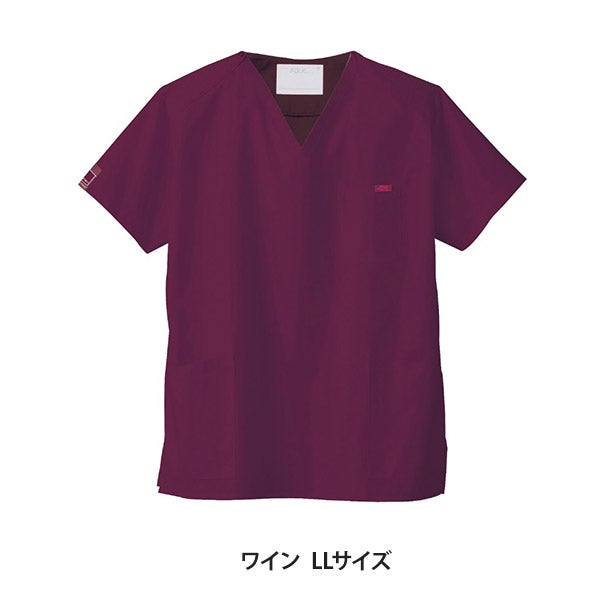 ＜FOLK＞ スクラブ (PANTONE) 7000SC 男女兼用 ワイン LLサイズ