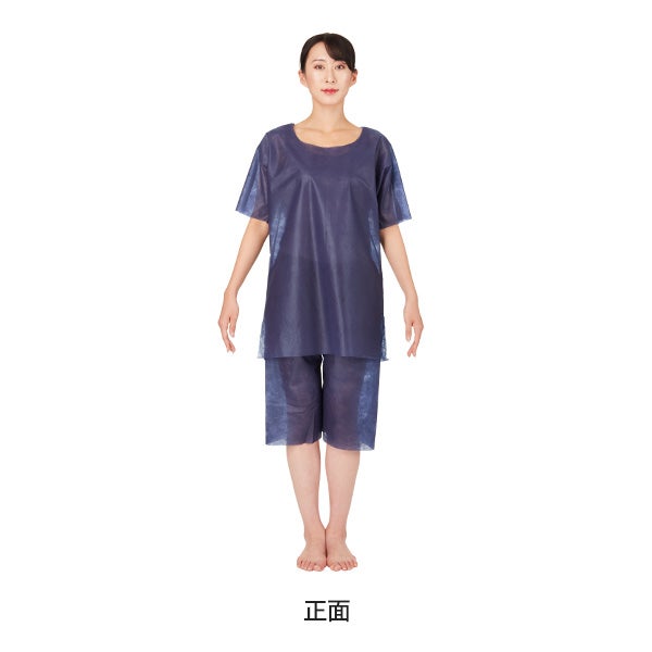 使い捨てお着替え上下セット フリー ブルー 50セット入り