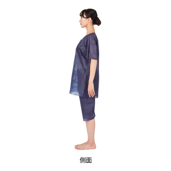 使い捨てお着替え上下セット フリー ブルー 50セット入り