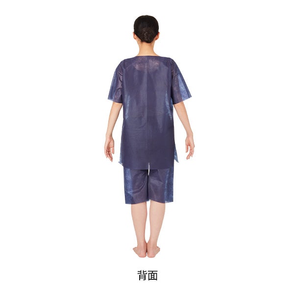 使い捨てお着替え上下セット フリー ブルー 50セット入り