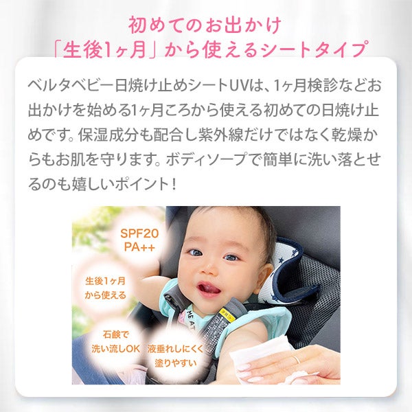 [ベルタ] ベビー日焼け止めシートUV 15枚入り