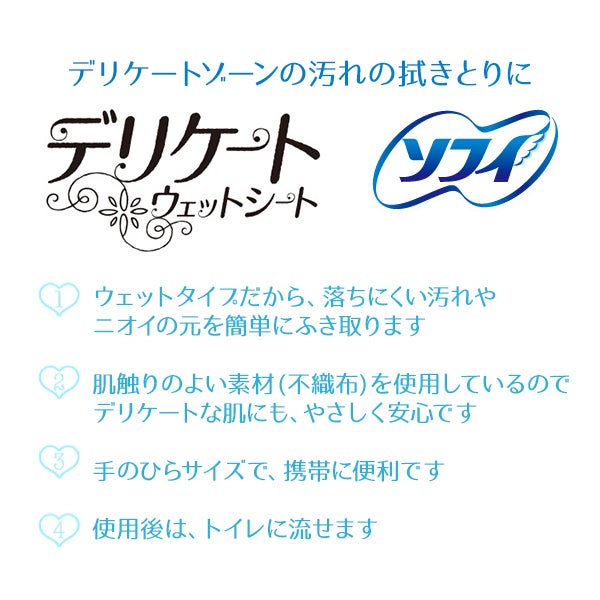 [ソフィ] トイレに流せるデリケートウェットシート せっけんの香り 10枚×2個