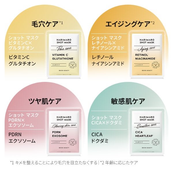 [ハリマロ] ショット マスク (ビタミンC×グルタチオン) 7枚入り