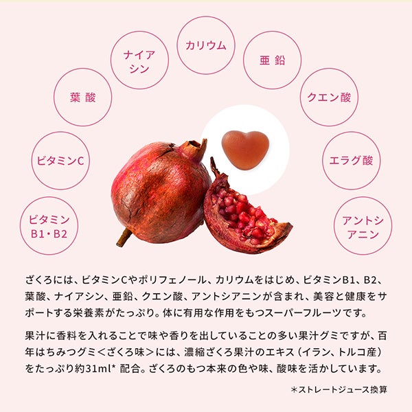 [だいじょうぶなもの] 百年はちみつグミ ザクロ味