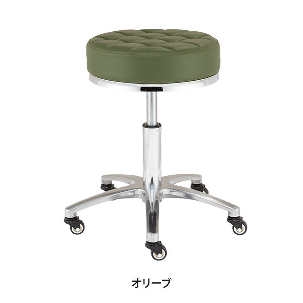 クッションスツール (ビニールレザー) オリーブ 