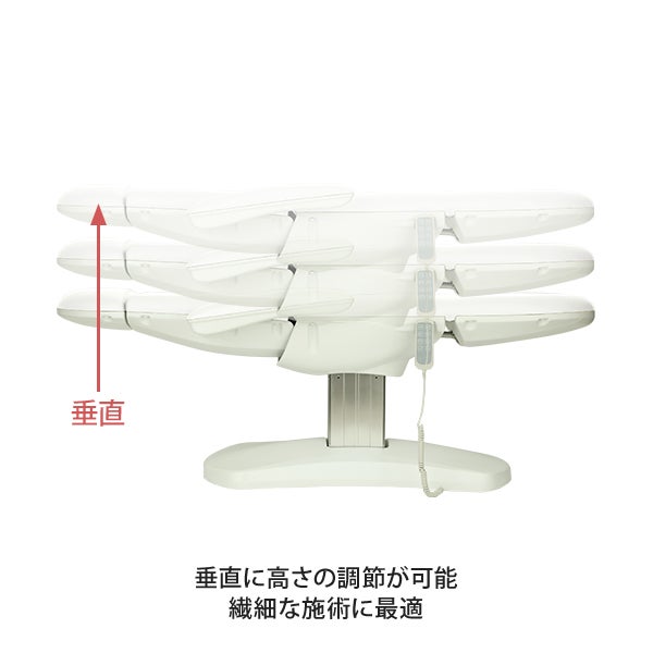 電動フェイシャルベッド STAID ステイド (4モーター) 長さ190×幅56×高さ63～83cm ホワイト