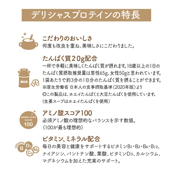[デリシャスプロテイン] コーンスープ 10袋入り