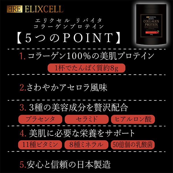 [エリクセル] リバイタコラーゲンプロテイン アセロラ味 200g