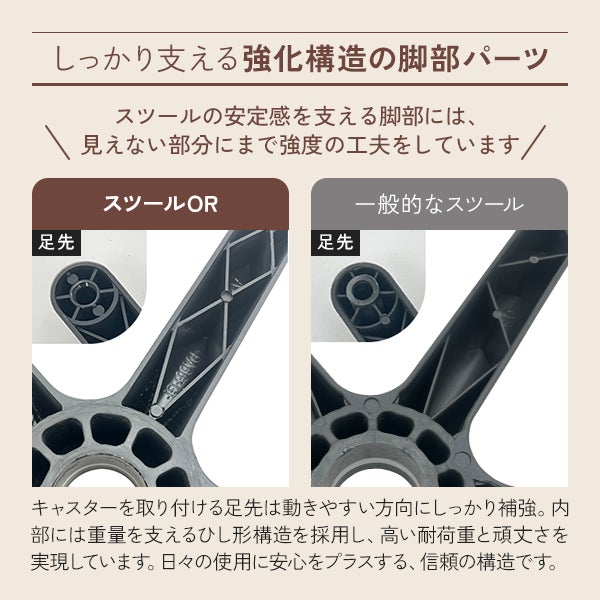 背もたれ付き スツール OR (ビニールレザー) ホワイト